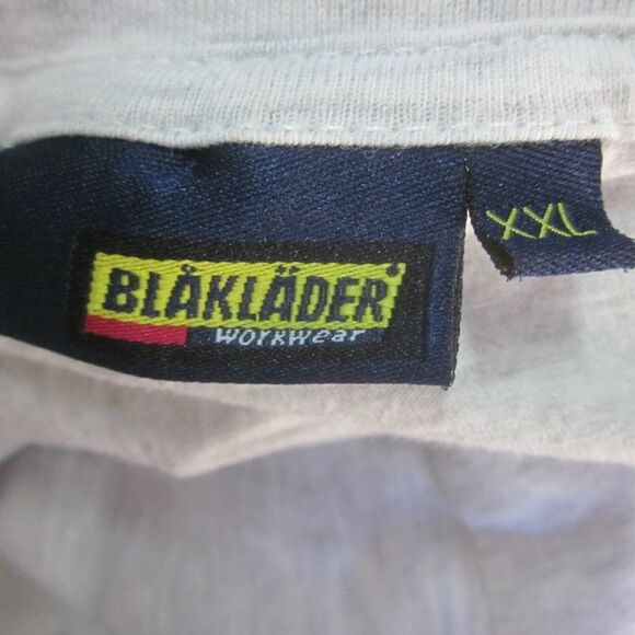 Blaklader Mens Light Gray Cotton Long Sleeve Work Tee Size XXL 52" Chest - Picture 2 of 10